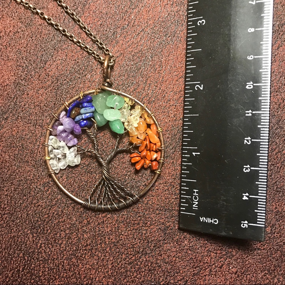 NWT Tree Of Life Real Natural Gemstone Necklace - Picture 2 of 4